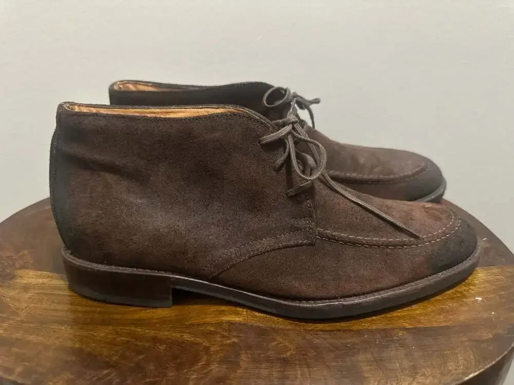 Johnston & Murphy Brown Suede Moc-Toe Chukka Boots Men's Size 10M B2